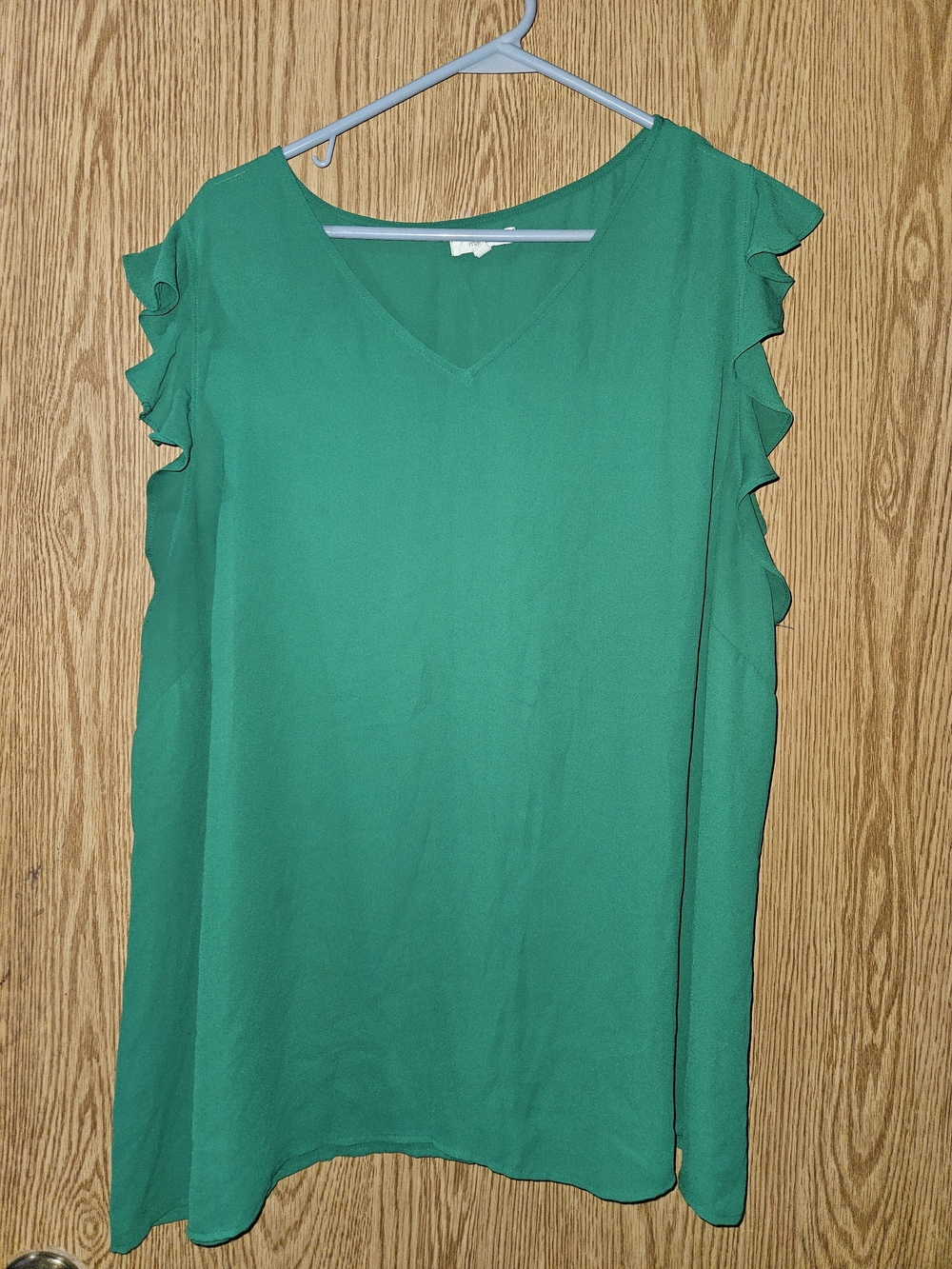 Maurices Emerald Green Ruffle Sleeve V-Neck Top